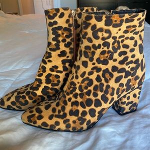 Cheetah print booties